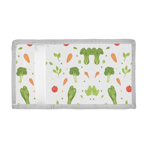 ALAZA Kids Wallets for Boys Girls Toddler Trifold Wallet Children Small Vegetables White with Zipper Coin Pocket2