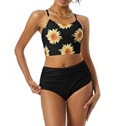 ZAFUL Fashion Contrast Color Stretch Sports Two-piece Bikini Swimsuit Skirt Bathing Suit