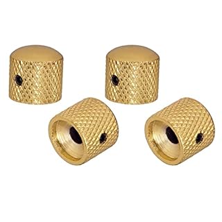 LOVIVER 4pcs Dome Volume Boutons Potentiomètre Caps pour Guitare/Basse Doré – Image 5