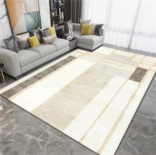 Tapis de salon lavable haut de gamme au design géométrique raffiné