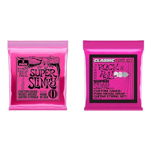 Ernie Ball Super Slinky 3-pack ve Rock n Roll Super
