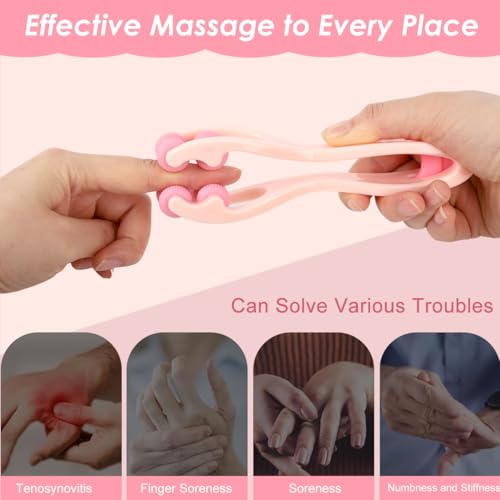 Image of HANNEA Finger Acupressure Roller Massager Machine For Pain Relief | Targeted Finger Pressure, Helps Ease Daily Tension, Dual Row Roller, Compact Hand Design, Portable Use, Cleaning Guidance