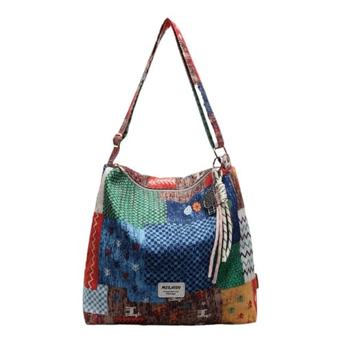Bolso Tote para Mujer, Patchwork Étnico, Gran Capacidad miniatura 1