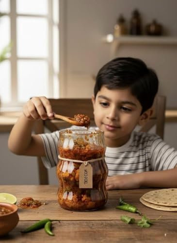 Image of SUANI Air Tight Wave Glass Jar Container with Wooden Lid and Spoon for Home and Kitchen | Odor Free Storage Jar | Jars For Spices, Dry Fruits, Grains and Kitchen Storage, (500Ml) (Pack Of 2)
