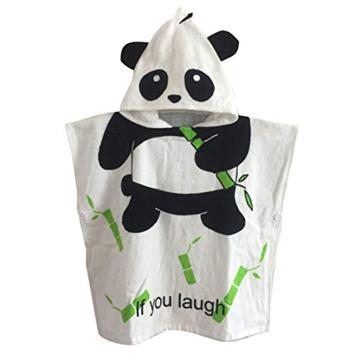 Gagacity Enfant Capuche Serviette Coton Poncho à Capuche de Bain/Plage Panda Cover