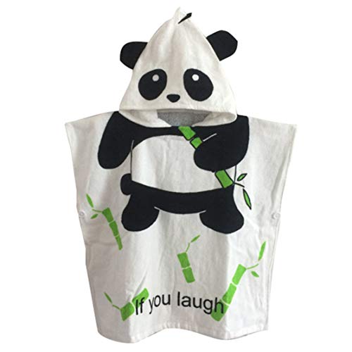 Gagacity Unisex Bambini Teli da Poncho da Bagno con Cappuccio,Coperta Morbida Cotone di Balneazione Wrap Vestaglia per 1-6 Anni/Panda