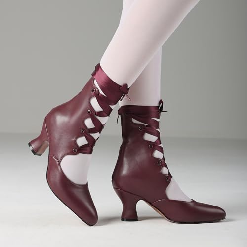 SaraIris Women's Black Mary Jane Heels Kitten Heel Lace Up Shoes - image 6