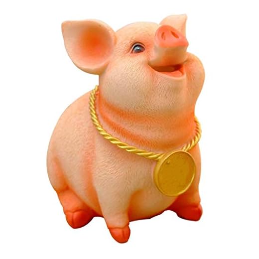 XZJJZ Cartoon Piggy bänk trevlig glad Piggy bänk heminredning ornament gåva för flickor storlek; 18 x 15 x 21 cm
