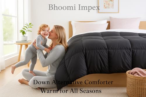 Image of Comforter Single Bed - All Season /AC /Summer Solid Single Bed Comforter Blanket | Dohar | Duvets |Ultra Soft & Light Weight - (200 GSM, Dark Grey)