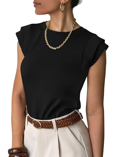 Image of ANRABESS Business Casual Tops for Womens Cap Sleeve Summer Dressy Shirts 2026 Trendy Work Office Outfits Clothing