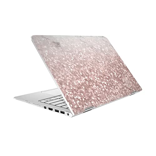 Autocollant HP Spectre Pro X360 G2 anti-rayures en vinyle robuste marbre rose pailleté