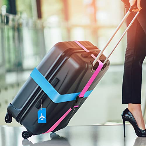 image for Weewooday 8 Pcs Luggage Straps Suitcase Tags Set for TSA Approved, 4 T