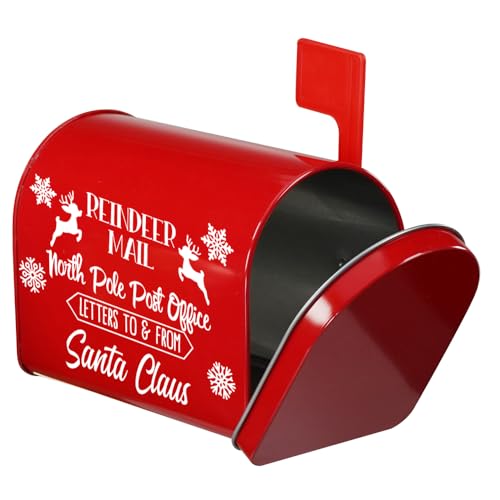 North Pole Post Office Mailbox for Santa Letters Red Metal