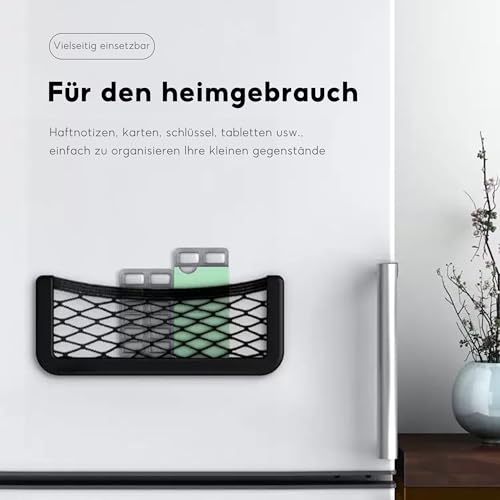 Kofferraum Netztasche Auto, 6 Stück Selbstklebend Elastisch Ablagenetz Auto Kofferraum Aufbewahrungsnetz Tasche für Mobiltelefone Führerschein Kleinteile(20x8cm und15x8cm)