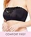 Carole Martin Strapless Bras for Women, Wireless Womens Bandeau Bra from Small to Plus Size - 42 Black