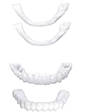 2 Coppie Sorriso denti impiallacciature, Comfort Immediato Finestre Cosmetiche Denti Superiore e Giù per Uomini Denti Denti Donne Sbiancamento Denti Cattivi Copertura immagine