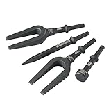 SUNEX TOOLS ACS4 Air Hammer Chisel Pneumatic Separator Set in Portable Tool Roll, 4-Piece