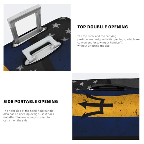 Travel Luggage Cover Vintage Barbados Barbadians And America Flag Fashion Washable Baggage Suitcase Protector Fit For Luggage Large4