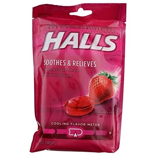 Halls Strawberry Flavor Menthol Drops, 30 Each (Pack of 3)