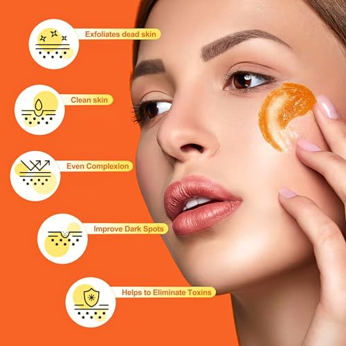 Face Scrub with Jam & Vitamin C, Face Exfoliator, Exfoliating Face Wash Scrub, Face Scrub for Women & Men, Gentle Facial Scrub Cleanser for Peeling Shrink pores, Blackheads, Acne, Dull, Dry Skin, 100g - Image 3