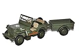 willys mb parts Aus Metall mit Plastikteilen AUTOart Jeep Willys MB Arme mit Anhänger und Zubehör 1943 74016 1/18 Modell Auto
