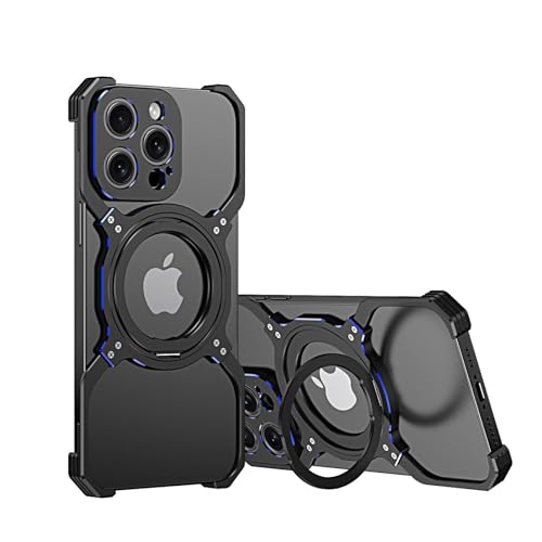 Coque iPhone 13 Pro Max noire avec béquille arrière sans cadre magnétique
