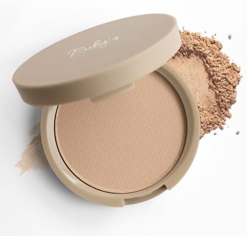 Ruby's Organics Compact Setting Powder- Matte Finish Poreless with SPF for Women All Skin Types, Face Makeup, Controls Oil, Conceals & Radiant Skin, Natural, Cruelty, Vegan & Paraben Free - Shade SP3, 9g