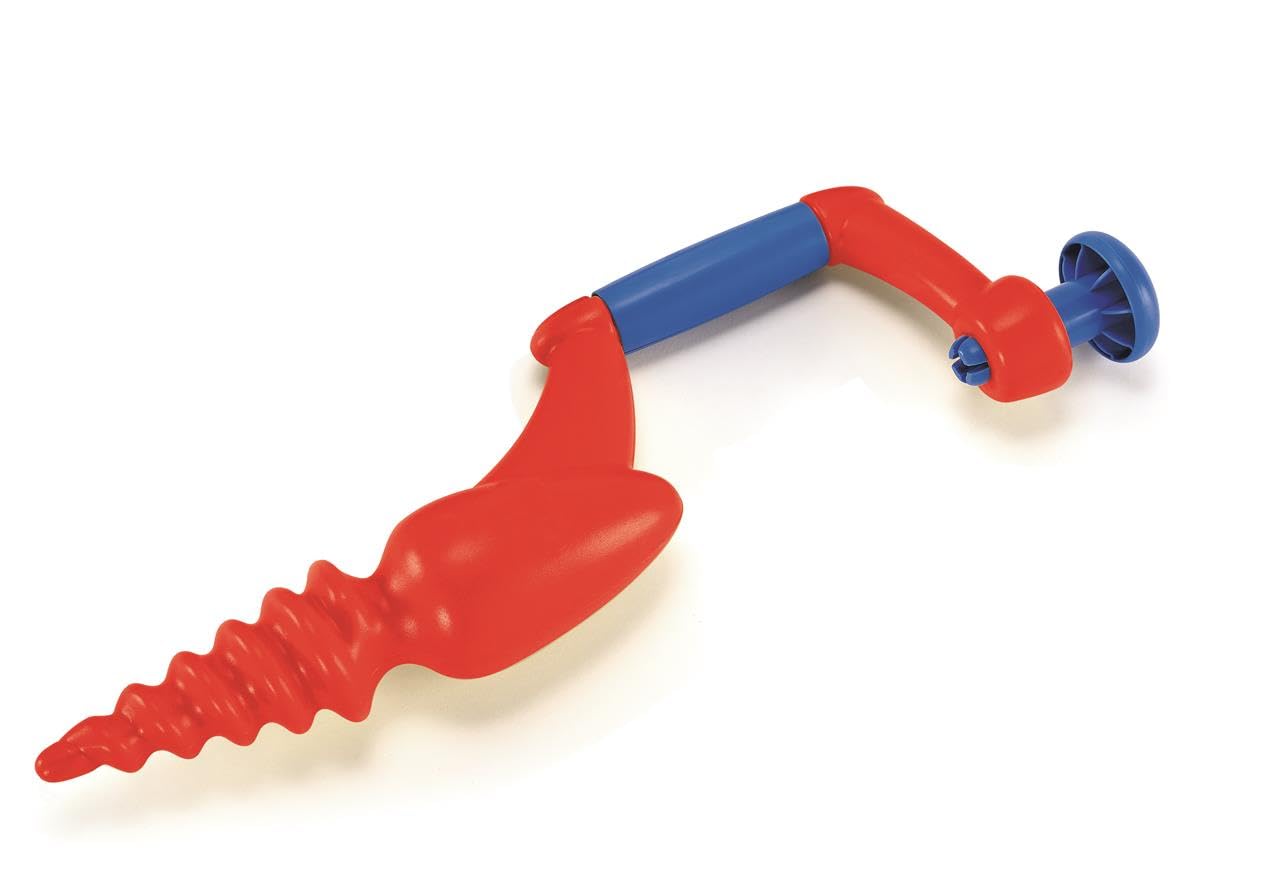 Hape Sandbohrer, Rot - Sandspielzeug, Outdoor Spielzeug, Sandkasten Spielzeug, Strandspielzeug, Bagger und Konstruktionsspielzeug, für Kinder ab 2 Jahren