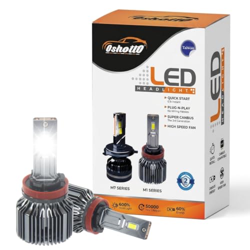Image of Oshotto M1 Series H8 /H9 /H11 /H16 150 Watt (75W+75W) LED Headlight /Foglight Bulb, 15000Lumens 6500K Cool White, with 2 Year Warranty (Pack of 2)