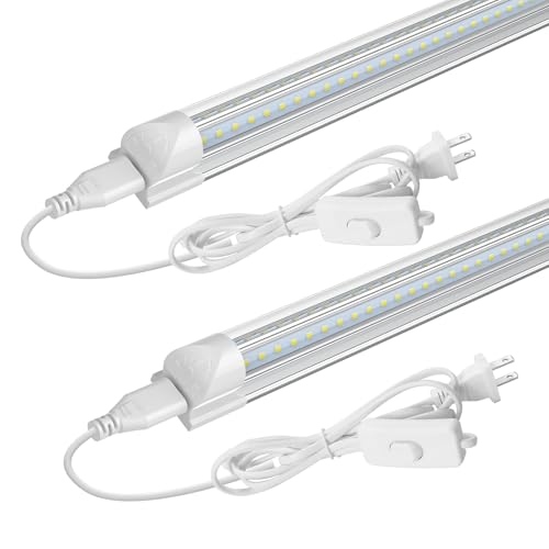 SHOPLED LED Shop Lights 3FT, 30W 4000LM 5000K Daylight White, V Shape Linkable T8 Ceiling Light Fixtures, 3 Foot LED Tube Light for Workshop, Workbench, ETL Listed, 2 Pack