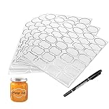 JaoNanl Étiquettes transparentes pour bocaux, autocollants transparents amovibles avec bordure argentée, étiquettes de cuisine inscriptibles imperméables pour bac de rangement, 138 pièces