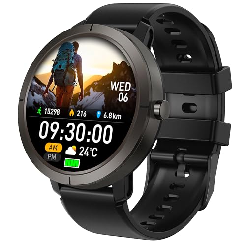 �X�}�[�g�E�H�b�` �ی^ �����Y 1.32�C���`smart watch iPhone�Ή�&�A���h���C�h�Ή� �ʘb�@�\ ���y�Đ�Line/SMS/Twitter���M�ʒm Bluetooth5.3 ��e�ʒ������o�b�e���[ �����Րݒ� 5ATM�h�� GPS�^�����m