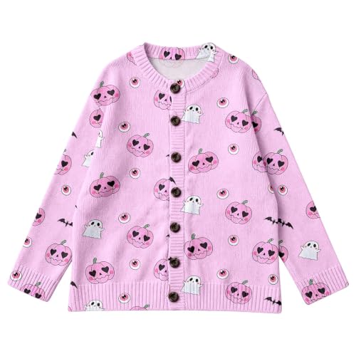 WWPPAION Halloween Sweaters for Women Fall Halloween Cardigans Holiday Graphic Long Sleeve Knit Button Down Sweatshirt Tops - image 3