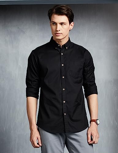 Image of Symbol Premium Men Stylish Solid All Day Fresh Buttondown Casual Shirt - Regular Fit | Plain | Full Sleeve | Cotton Semi Formal Wear (Available in Plus Size & Combo Pack)