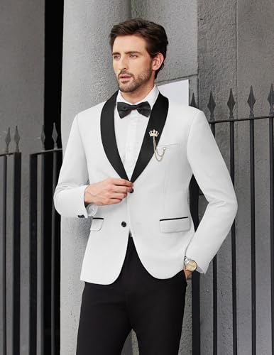 COOFANDY Men Tuxedo Jacket Slim Fit Blazer Suit Jacket Prom Dinner Party Wedding2