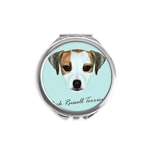 Miroir de poche Jack Russell rond petit format compact portable pour maquillage quotidien