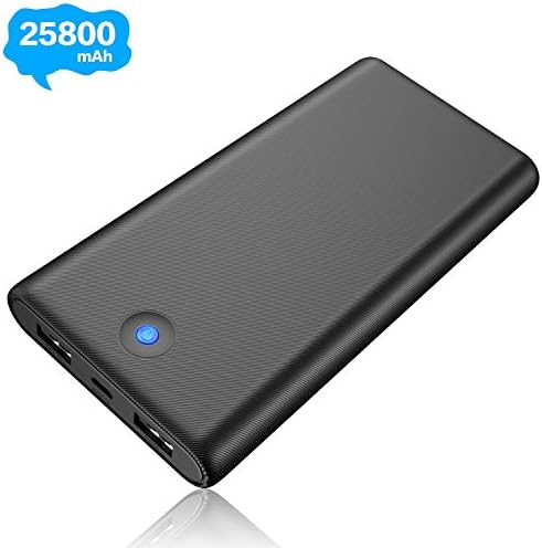 Portable Charger Power Bank 25800mAh [2019 Newest] Ultra High Capacity Phone Charger with Color LED Indicator, 2 USB Output Lighter Weight External Battery Pack for Smart Phone Android Tablet and More