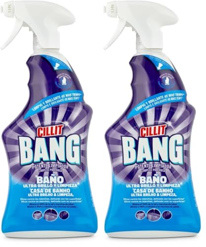 Cillit Bang Baño Ultra brillo, potente limpiador para el baño, formato spray - 750 ml (Paquete de 2)