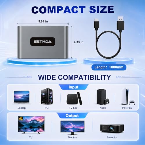 SETHDA 3-In-1 4K@60Hz HDMI Switch Splitter w/ Remote - image 6