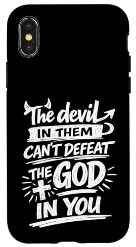 The Devil In Them Can't Deperat The God In You Christian �X�}�z�P�[�X iPhone X/XS �p