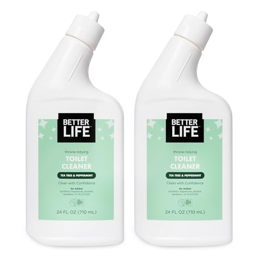 Better Life Toilet Bowl Cleaner, Plant-based, Stain & Odor Remover, Tea Tree & Peppermint Scent...