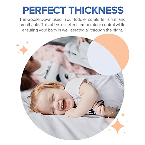Image of Continental Bedding Serenity Toddler Down Comforter 700 Fill Power White Down Duvet Insert 100% Cotton Shell White, 33x42