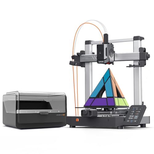 Anycubic Kobra 3 V2 Combo 3D Printer, Smart Multicolor Printing Up to 600mm/s Print Speed, Active Filament Drying Enhanced Auto-leveling for Higher Success Rates, 10.0'' x 10.0' x 10.2'' Pri