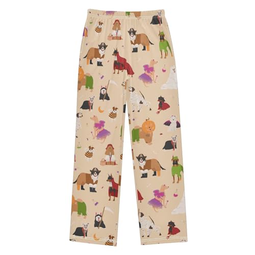 ZZXXB Halloween Dogs Boys Long Pants Soft Trousers Elastic Waist Kids Lounge Bottoms with Pockets S-XL