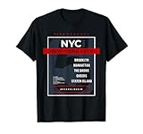 nyc new york city brooklyn manhattan the bronx queens staten maglietta
