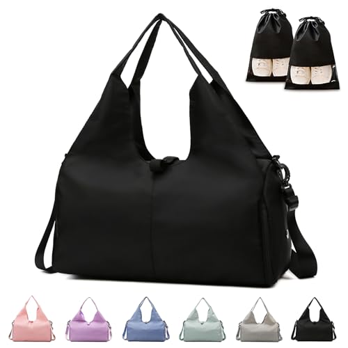 GLGHMH Gym Bag Womens, Yoga Mat Bag Sport Travel Bag with 2pcs Shoes Compartment