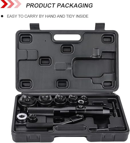 Portable Hydraulic Knockout Punch Kit - Manual Hole Cutter Set for Electric Conduit, Includes 6 Dies for Drilling Holes in Metal Sheets & Distribution Boxes
