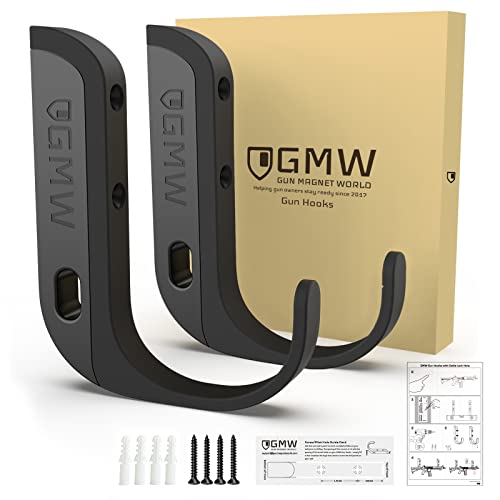 Gmw Metal Gun Rack With Cable Lock Hole | Gun Hook| Gun Racks For Wall For Rifles, Shotguns, Bows | Wall Display Hooks For Firearm Storage | Rifle Rack For Wall Mounting #TOP7