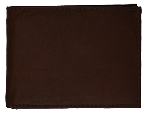 Marshal Wallet Genuine Leather Men's Bifold Wallet Button Snap Flap Out4
