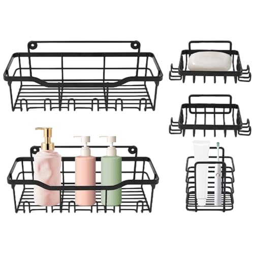 Yhsioaklo Organizador de champú para ducha, soporte para champú de ducha, organizador de baño multiusos, organizador de ducha de baño, estante de pared compacto, estante de ducha para pegar champú